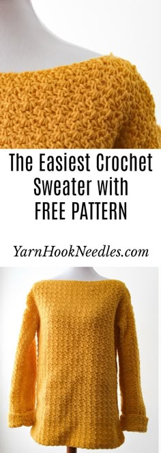 the easyest crochet sweater with free pattern