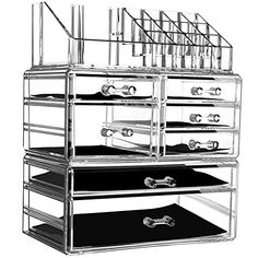 Cq acrylic Makeup Organizer for Vanity,Bathroom Counter or Dresser,Stackable Make Up Cosmetics Storage with 7 Drawers For Jewelry, Hair Accessories,lip gloss,Perfum,Lipstick,Brush Holder,Clear Clear Makeup Organizer, Stackable Storage Boxes, Makeup Storage Organization, Cosmetic Display, Cosmetic Box, Vanity Storage, Acrylic Organizer, Dorm Essentials, Makeup To Buy