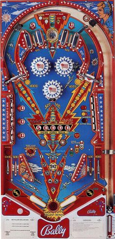 an old style pinball machine with many buttons