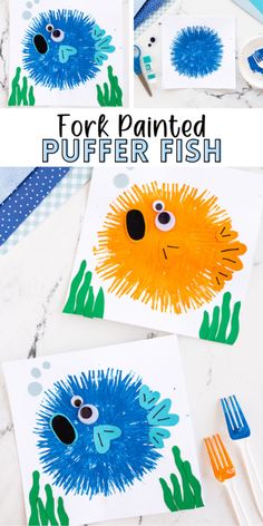 this is an easy art project for kids to do with the paper plate fish they made