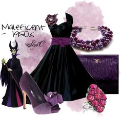 "Maleficent 1950s Outfit" by rubytyra on Polyvore Dapper Day Disneyland, Disneyland Dress, Dapper Day Outfits, Disney Swag