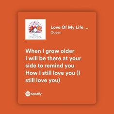 an orange square with the words love of my life written on it, in white