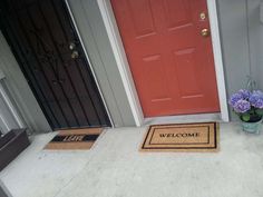 a welcome mat with the words, my neighbor and i have different styles