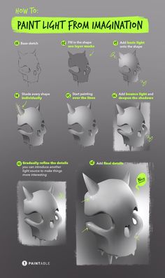 the instructions for how to paint an animal's head