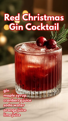 Red Christmas Gin Cocktail Cranberry Gin Cocktail Holiday Drinks, Citrus Gin Cocktail, Holiday Cocktails Gin, Gin Cocktails Christmas, Christmas Gin And Tonic, Gin Cranberry Cocktail, Gin Winter Cocktails, Gin Christmas Cocktail, Winter Gin Cocktails