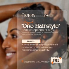 the front page of flora's website for hair stylisting and styling