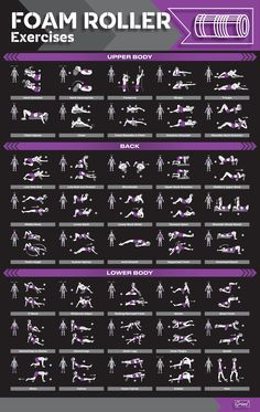 the poster shows how to use foam rollers for bodybuilding and other exercise activities