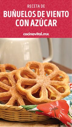 a basket filled with pretzels sitting on top of a table