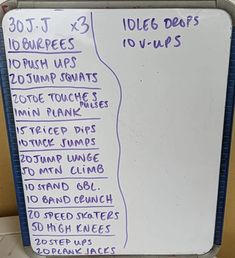 a white board with some writing on it