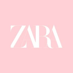 the word zara is written in white on a pale pink background, and it appears to be made up of letters