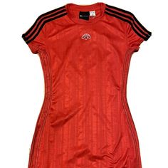 Brand New With Tags, Adidas X Alexander Wang Women's Aw Dress Red Dm9686 Size Xs. Sporty Short Sleeve Fitted Dress, Adidas Fitted Mini Dress, Fitted Adidas Mini Dress, Adidas Sporty Summer Dresses, Adidas Short Sleeve Dresses, Sporty Adidas Summer Dresses, Adidas Tennis Dress, Lace Up Bodycon Dress, Adidas Dress