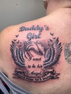 In Memory Tattoos Dad, Dad Passing Tattoo Ideas, Memorial Tattoo Designs For Dad, Tattoo Ideas For Father Passing, I Gave Her Wings Mother Daughter Tattoo, Memorial Dad Tattoos For Daughter, Unique Memorial Tattoos Dad, Tatto Ideas For Dead Father, Mom Memorial Tattoo Ideas For Daughter Angel Wings