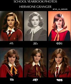 the school year photos have been changed to look like they are from harry potter and hermione greaner