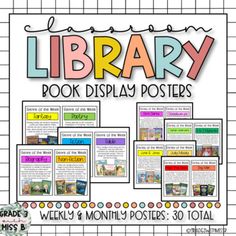 library book display posters with the words library