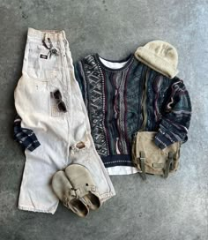 Granpa Sweaters, Mens Granola Style, Back To School Y2k, Indie Fits, Dickies Cargo Pants, Masc Outfits, Streetwear Essentials, Earthy Outfits, Vintage Dickies