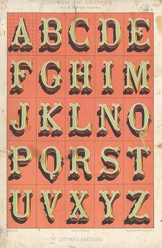 an old fashioned alphabet with letters and numbers