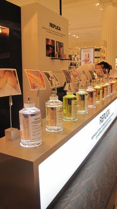 there are many different types of perfumes on display