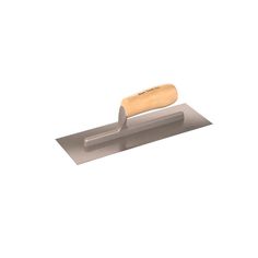 a trowel with a wooden handle on it