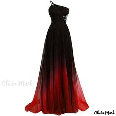 Olivia Mark - Chic One-Shoulder Dress: Stylish, Tailored, Multicolored Gradient Evening Gown Evening Gala, Dress Stylish, Red Wedding Dresses, Ombre Dress, Gala Events, Movie Fashion, Color Gradient, Gorgeous Gowns, Wedding Dress Styles