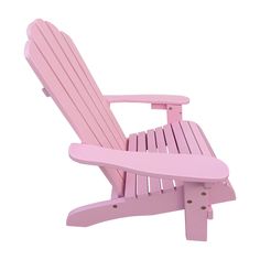 a pink plastic lawn chair on a white background