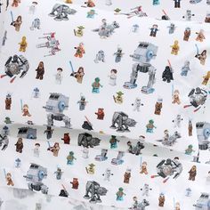 star wars fabric with legos on it