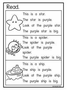 reading worksheet for kids with pictures