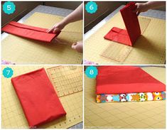 step by step instructions on how to make an origami book with red paper