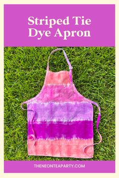 Coral, Pink, and Purple Striped Tie Dye Apron Pattern