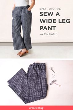 the sewing pattern for wide leg pants is easy to sew