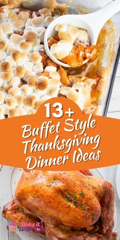 an image of thanksgiving dinner ideas with text overlay