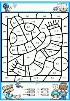 a blue and white coloring page with numbers on it