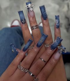 Blue Dramatic Nails, Dramatic Nails Designs, Buchona Nails, Business Shoot, Acrylics Nails, Nice Nails, Colored Acrylic Nails, Long Acrylic Nails Coffin