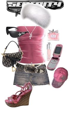 Y2k Fashion Pink, Flow 2000, Clothes 2000s, Cool Outfit Ideas, 2000s Fashion Trends