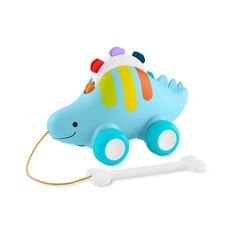 a blue toy car with a long cord attached to it's side and a white background