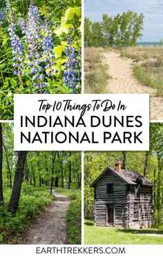 the top 10 things to do in indiana dunes national park with text overlaying