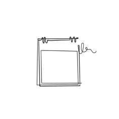 a black and white line drawing of a square frame with two hooks on each side