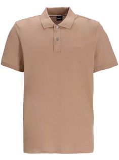 camel brown cotton embroidered logo at the chest mini logo tag polo collar front button placket short sleeves straight hem Brown Shirts, Embroidered Polo Shirts, Mini Logo, Mini Logos, Brown Shirt, Logo Tag, Balenciaga Triple S, Custom Watch, Summer Beach Wear