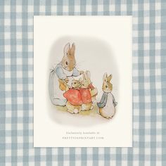 a card with an image of peter rabbit and his friends