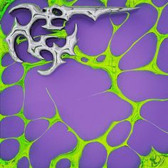 an animal cell is shown with green and purple colors