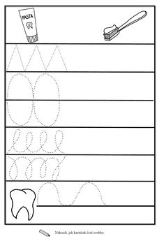 a worksheet for writing the letter s with toothbrush and toothpaste