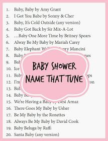 a baby shower game with the names of its babies and their names in pink on it