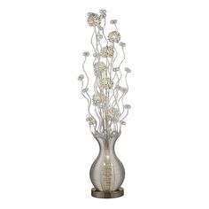 D2716 Lighting/Lamps/Floor Lamps Floor Sculpture, Floral Floor Lamp, Novelty Floor Lamp, Silver Floor Lamp, Faux Floral Arrangement, Modern Contemporary Style, Led Floor, Elk Lighting, Led Floor Lamp