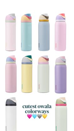 thermos are all different colors and sizes for each item to be used on