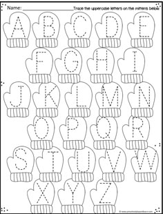 an alphabet worksheet with the letters and numbers to make it easier for children to learn