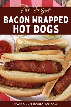 Looking for a quick, easy, and indulgent meal? Try my recipe for bacon wrapped hot dogs in the air fryer! Perfectly crispy and delicious!