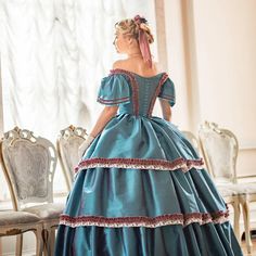 Nikita Ivanovsky | A ball gown from 1857 for @oli_valeri . Taffeta, lots of velvet ribbon, and some flowers :) Photo @simona_marlboro #1850s #1850sfashion… | Instagram 1800 Ball Gowns, 1850s Fashion, Mansfield Park, Flowers Photo, Velvet Ribbon, Ball Gown, Ball Gowns, Pinterest Likes, Ribbon