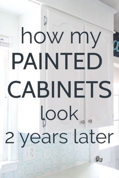 When I finished painting my cabinets more than two years ago, they looked perfect.  But how are my painted cabinets holding up after two years? Is painting cabinets actually a good idea? Painted Kitchen Cabinets, Cupboard Paint, Kitchen Cupboards Paint, Two Tone Cabinets, Best Room, Painted Cabinets, Painted Cupboards, Two Years Later, Painted Kitchen