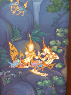 a painting on the wall of a temple