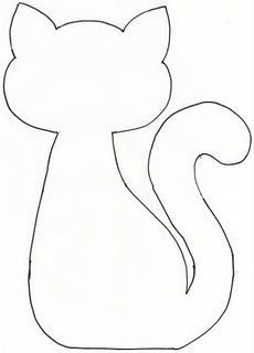 the outline of a cat is shown in black and white