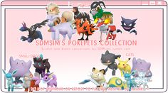 the pokemons are all different colors and sizes on this page, but there is no image